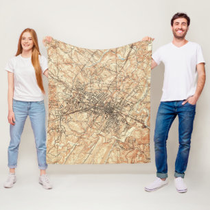  kaart van Charlottesville Virginia (1960) Fleece Deken