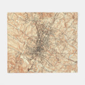 kaart van Charlottesville Virginia (1960) Fleece Deken (Voorkant (Horizontaal))