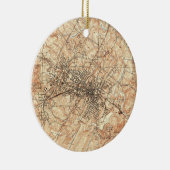  kaart van Charlottesville Virginia (1960) Keramisch Ornament (Rechts)