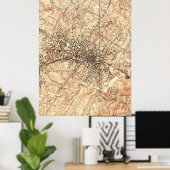 kaart van Charlottesville Virginia (1960) Poster (Thuiskantoor)