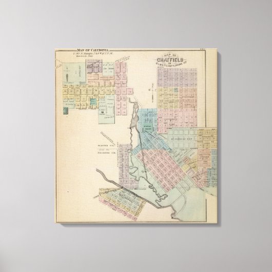 Kaart van Chatfield, Kaart van Caledonië, Minn Canvas Afdruk (Voorkant)