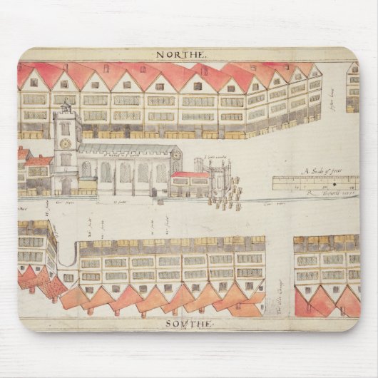 Kaart van Cheapside, Londen, 1585 Muismat (Voorkant)