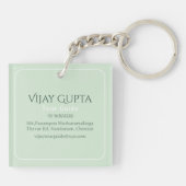 Kaart van Chennai India & aangepaste tekst Sleutelhanger (Achterkant)