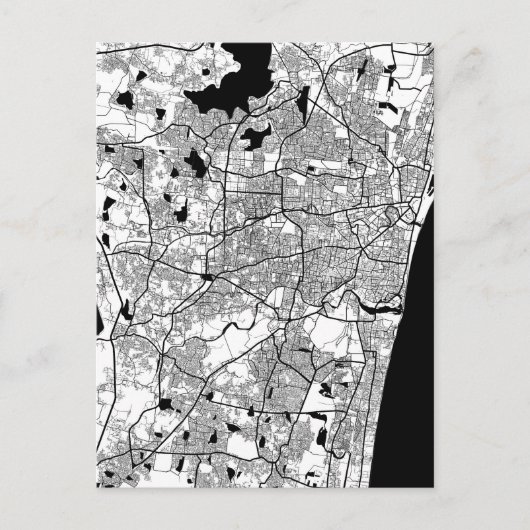 Kaart van Chennai Tamil Nadu (Voorkant)