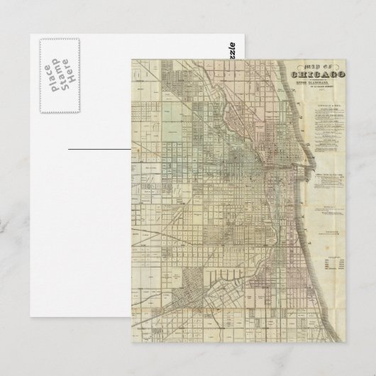  kaart van Chicago (1857) (Voorkant / Achterkant)