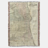 kaart van Chicago (1857) Deken (Voorkant Verticaal)