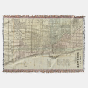  kaart van Chicago (1857) Deken