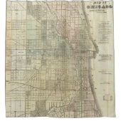  kaart van Chicago (1857) Douchegordijn (Voorkant)