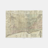  kaart van Chicago (1857) Fleece Deken (Voorkant (Horizontaal))