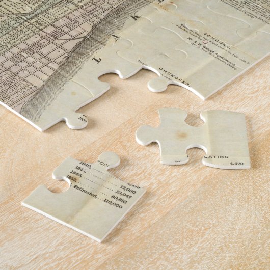  kaart van Chicago (1857) Legpuzzel (Zijkant)