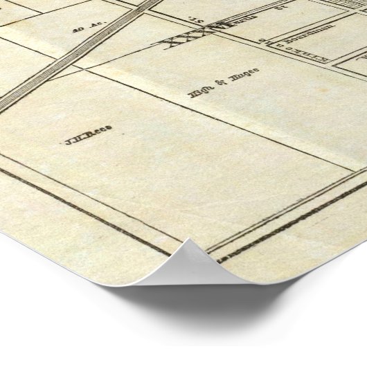  kaart van Chicago (1857) Poster (Hoek)