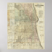  kaart van Chicago (1857) Poster (Voorkant)