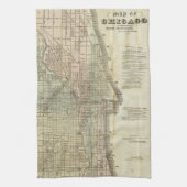  kaart van Chicago (1857) Theedoek (Verticaal)