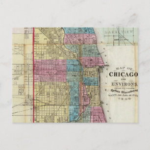 kaart van Chicago (1869)