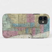  kaart van Chicago (1869) Case-Mate iPhone Case (Achterkant (horizontaal))