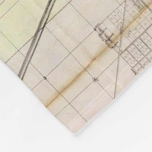  kaart van Chicago (1869) Fleece Deken (Hoek)