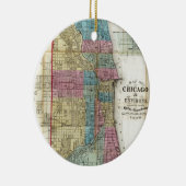kaart van Chicago (1869) Keramisch Ornament (Rechts)