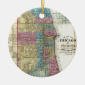  kaart van Chicago (1869) Keramisch Ornament (Voorkant)