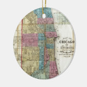 kaart van Chicago (1869) Keramisch Ornament (Links)