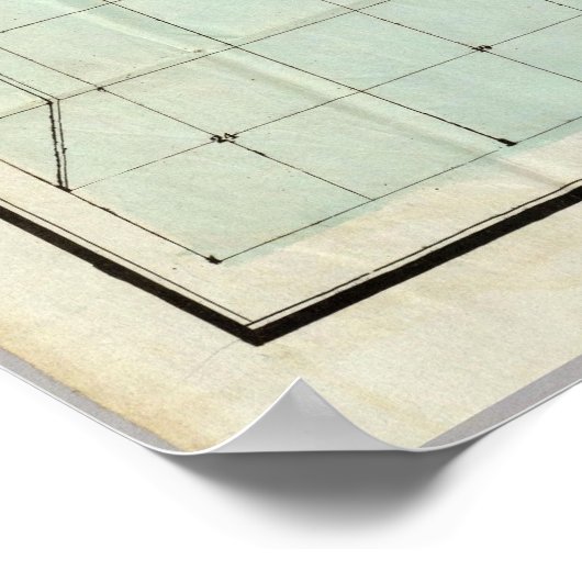  kaart van Chicago (1869) Poster (Hoek)