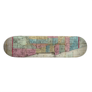  kaart van Chicago (1869) Skateboard