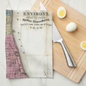 kaart van Chicago (1869) Theedoek (Quarter Fold)