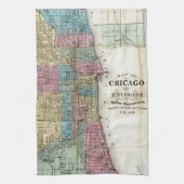  kaart van Chicago (1869) Theedoek (Verticaal)