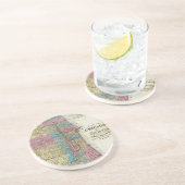  kaart van Chicago (1869) Zandsteen Onderzetter (Zijkant)