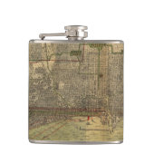  kaart van Chicago (1892) Heupfles (Voorkant)