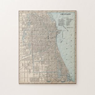 kaart van Chicago (1893) Legpuzzel