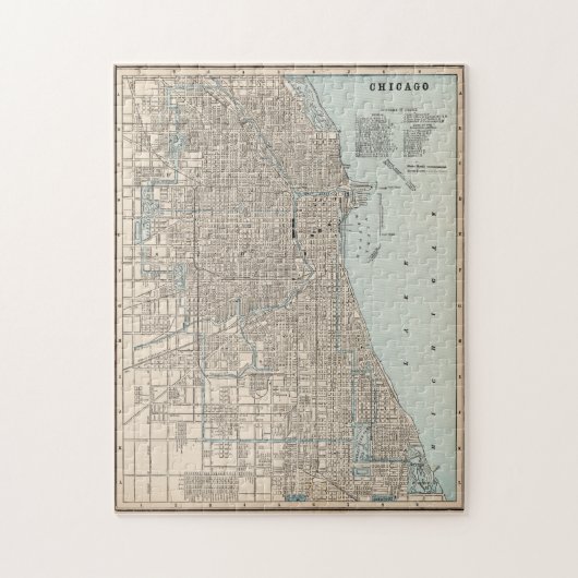  kaart van Chicago (1893) Legpuzzel (Verticaal)