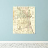 Kaart van Chicago Canvas Afdruk (Insitu (Houten vloer))