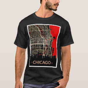 Kaart van Chicago City Edition T-shirt