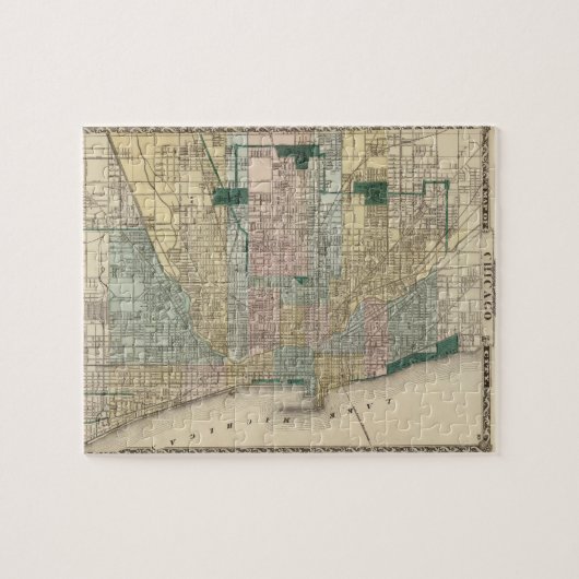 Kaart van Chicago City Legpuzzel (Horizontaal)