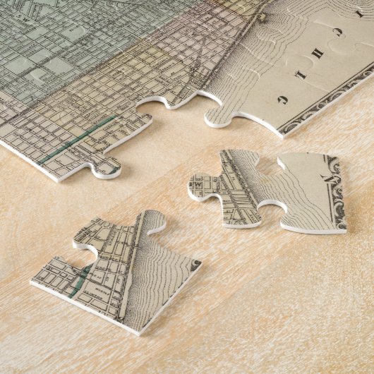 Kaart van Chicago City Legpuzzel (Zijkant)