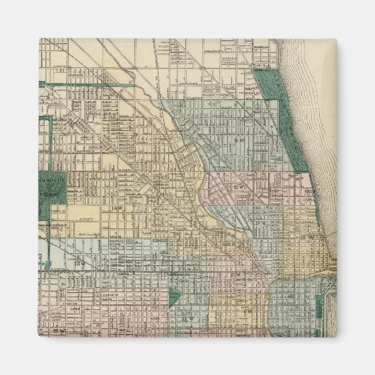 Kaart van Chicago City Magneet (Voorkant)