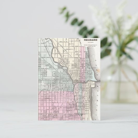  kaart van Chicago en St. Louis (1855) (Staand voorkant)