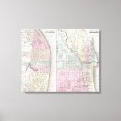  kaart van Chicago en St. Louis (1855) Canvas Afdruk (Voorkant)