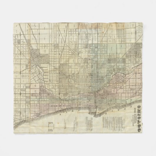 Kaart van Chicago Fleece Deken (Voorkant (Horizontaal))