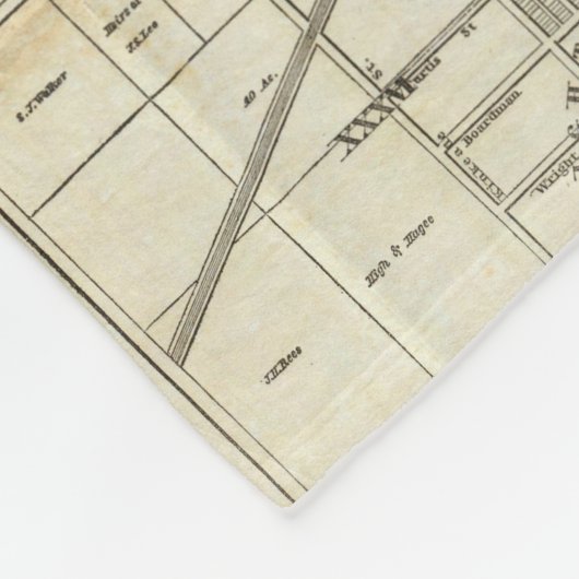 Kaart van Chicago Fleece Deken (Hoek)