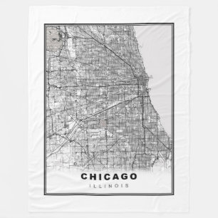 Kaart van Chicago Fleece Deken