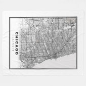 Kaart van Chicago Fleece Deken (Voorkant (Horizontaal))