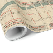  kaart van Chicago Illinois (1889) Cadeaupapier (Rol Hoek)