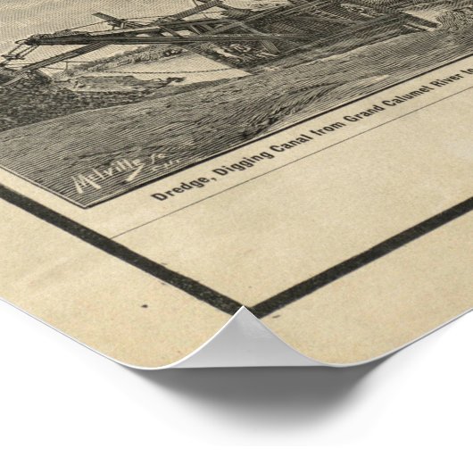  kaart van Chicago Illinois (1889) Poster (Hoek)