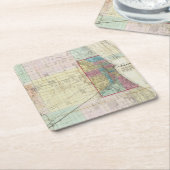 Kaart van Chicago Kartonnen Onderzetters (Schuin)