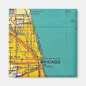 Kaart van Chicago Magnet (Voorkant)