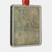 Kaart van Chicago Metalen Ornament (Rechts)