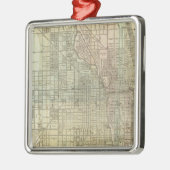 Kaart van Chicago Metalen Ornament (Links)