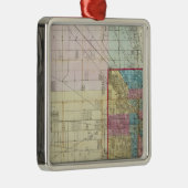 Kaart van Chicago Metalen Ornament (Rechts)