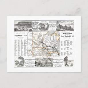 Kaart van Chicago, Milwaukee en Saint Paul Railway